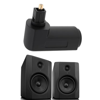 2pcs TosLink Optical Audio Adapter Angled 90 Degree Optical Male to Female Connector for TVs AV Receivers Home Theater Systems