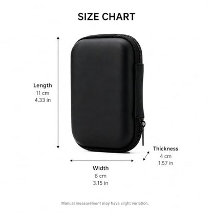 Headphone Case Hard Edge Zipper Bag Compact Portable Headset Storage Bag For Wireless,Headphones Earbuds Cables Charging Cable Travel Waterproof Commuting Home - color: Black