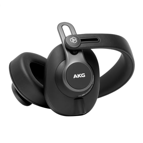 AKG Pro Audio K371 Wired Over-Ear, Closed-Back, Foldable Professional Recording Studio Headphones, Studio Monitor Mixing, Podcast, DJ Stereo Headsets, Black - style: K371