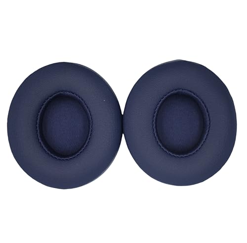 Headphone Replacement Ear Pad Cover Compatible with Beats by Dre Solo3 Solo2 Wired Wireless Headphones Protein Leather Memory Foam Headphone Cushion Ear Muffs-College Blue - color: college blue