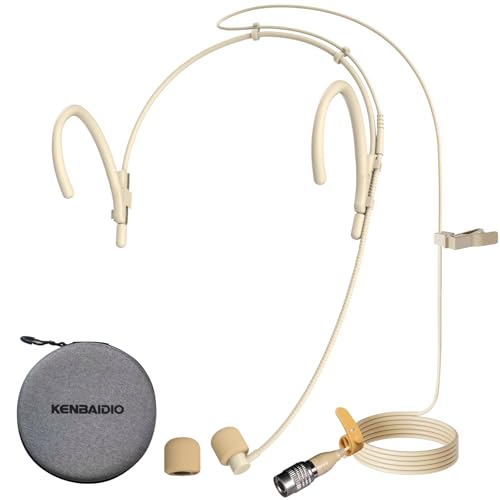 Earset Headset Microphone Portable Headworn Over Ear Hanging Condenser Mic Compatible with Audio Technica Wireless System Bodypack Transmitter for Lectures Performance Theater, Hirose 4 Pin Plug - size: Hirose 4 Pin Plug for Audio-Technica Only