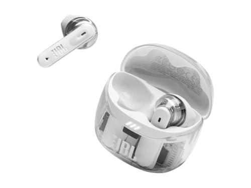 JBL Tune Flex 2 - True Wireless Noise Cancelling Earbuds Spatial Sound and Smart Ambient Technology, 6 mics for Perfect Calls, up to 48Hrs of Playback, IP54 Dust & Water Resistant (Ghost White)