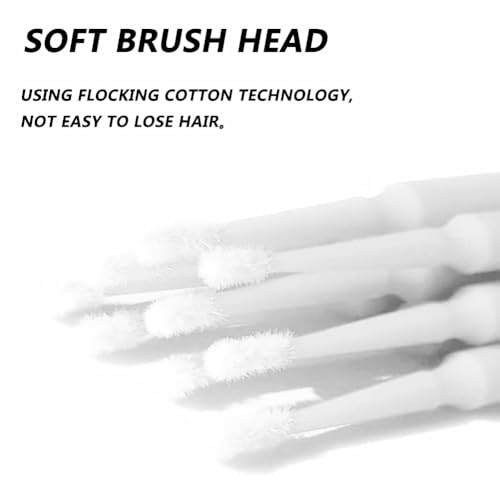 100 Pack Phone Charge Port Cleaning Tool kit,Bendable Mini Soft Round Brushes Cleaner Compatible with iPhone 11 Pro Speaker Tablet Camera Laptop Computer Smartphone, White - color: White