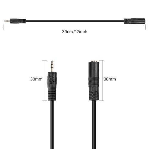 2.5mm TRS Audio Aux Cable,2.5mm Male to Female Stereo Audio Extension Cable for Smartphone,Headphone,Mp3 Player（0.3M）