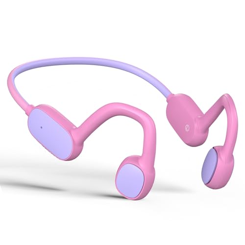Mehomeli Kids Headphones, Bluetooth 5.2 Air Conduction Open Ear Headphones | 85dB Volume Limiting, Stereo Sound with Mic, IPX5 Waterproof, 20H Playtime, Perfect for School and Outdoor-Pink - color: PinK