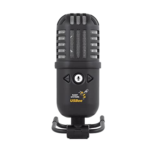 Nady USBee USB Microphone, Computer Condenser Gaming Mic for PC/Laptop, Headphone Output, Volume Control, Plug and Play, LED Mute Button, for Streaming, Podcast, Studio Recording, All Metal