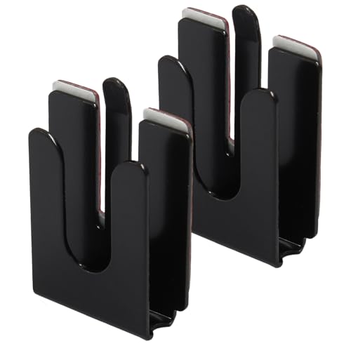 2PCS Black Radio Microphone Hanger, 42 x 30 x 8mm, Style 3 | Adhesive Back, CB Microphone Holder, Metal Car Mic Hanger, For Cars Homes Offices - size: 42 x 30 x 8mm ,Style 3