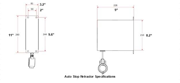 Inteset Retractable Cable Management Pulley System for EV Charger, Rugged Commercial Grade, Auto Stop Ratchet, Outdoor Rated