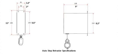 Inteset Retractable Cable Management Pulley System for EV Charger, Rugged Commercial Grade, Auto Stop Ratchet, Outdoor Rated