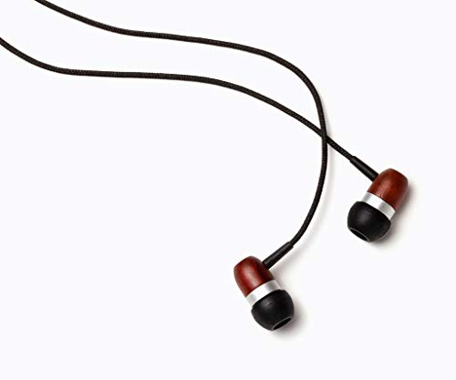 Symphonized Premium Wooden Earphones Wired (3.5mm Jack) Deep Bass Sound, 3D Sound, Microphone Volume Control, 90% Noise Cancelling Earphones for Android