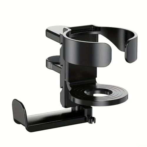 Under Desk Organizer Cup Holder and Headphone Hanger 2 in 1 Adjustable Clamp for a Cleaner Workspace (White) - color: White