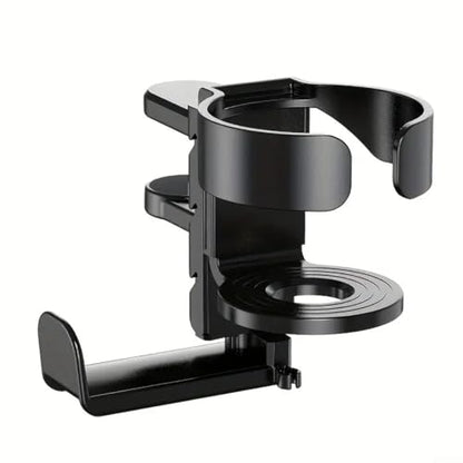 Under Desk Organizer Cup Holder and Headphone Hanger 2 in 1 Adjustable Clamp for a Cleaner Workspace (Black) - color: Black