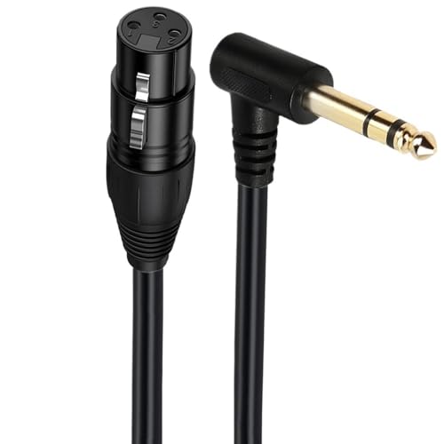 90 Degree Right Angle 1/4 Inch TRS to XLR Male Balanced Signal Interconnect Cable Quarter inch to XLR Patch Cable 0.5m(6.35mm Stereo Female) - color: 6.35mm Stereo Female