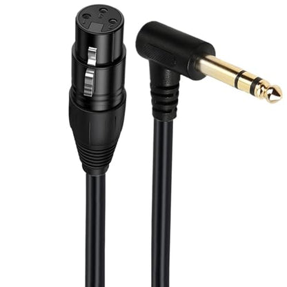 90 Degree Right Angle 1/4 Inch TRS to XLR Male Balanced Signal Interconnect Cable Quarter inch to XLR Patch Cable 0.5m(6.35mm Stereo Female) - color: 6.35mm Stereo Female
