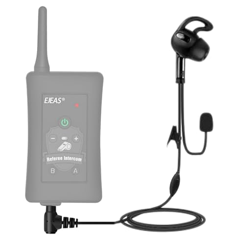 PTT Referee Headset with 3.5mm Round Jack, Earphone with Push to Talk Button for 4th Official, Earpiece Fit for V6 V4 FBIM Soccer Football Coach Intercom Radio