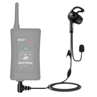 PTT Referee Headset with 3.5mm Round Jack, Earphone with Push to Talk Button for 4th Official, Earpiece Fit for V6 V4 FBIM Soccer Football Coach Intercom Radio