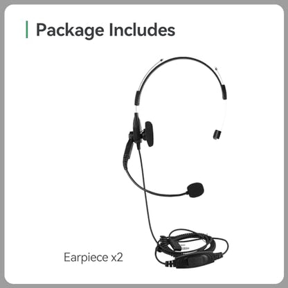 Retevis EHK013 Two Way Radio Headset, for Retevis RT22/RT21/RT68/H777/RT68H | Kevlar Cable, Coiled Cord, Compatible with Pxton, Baofeng, Kenwood Walkie Talkie, Overhead Walkie Talkie Headset, 2 Pack