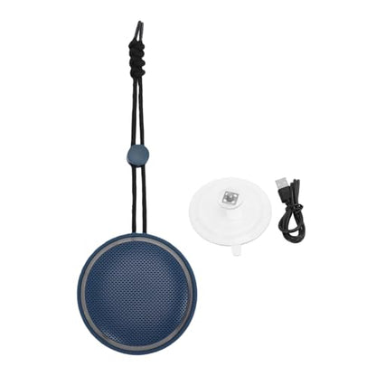 Diyeeni Bluetooth Shower Speaker, IPX6 Water Proof Portable Bluetooth 5.3 Speakers with Suction Cup, Mini Wireless Speaker with RGB Lights, Loud Stereo Sound for Bathroom (Blue) - color: Blue
