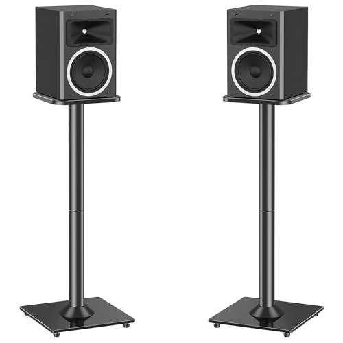MOUNTUP Universal Speaker Stands Pair for Surround Sound Home Theater, 31" Height Floor Speaker Stands Max 22LBS, Bookshelf Studio Satellite Speakers Fit Klipsch Polk Yamaha, Non Slip Pad Easy Install - size: 31" Height