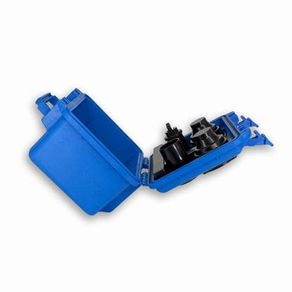 DemerBox Waterproof, Portable, and Rugged Outdoor Bluetooth Speakers Made from a Genuine Pelican Case. 40+ hr Battery Life, Dry Box + USB Charging Sound and Bass - color: Roseau Blue
