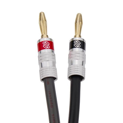 Sewell Silverback 10 AWG Speaker Wire with Premium Banana Plugs, 6 feet | Silverback Banana Plugs, CL3 Rated, Oxygen Free Copper, High Strand Count, Terminated - size: 6 Feet