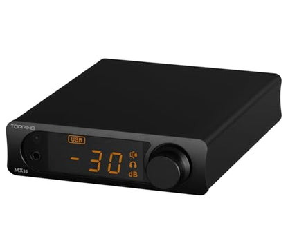 TOPPING MX3s Headphone Amplifier DAC with 62Wx2 Merus Class D, 700mW*2 Headphone Power, AK4377 Chip,and Support USB/Bluetooth/Opt/Coax/AUX Input (MX3S-Black)