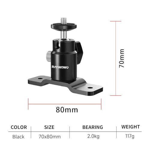 T-Shape Camera Wall Mount with 1/4" Screw and 5/8" Stud | Adjustable metal bracket for wall or ceiling use with cameras, monitors, speakers, CCTV, lights and VR base stations. - style: T Shape Wall Mount