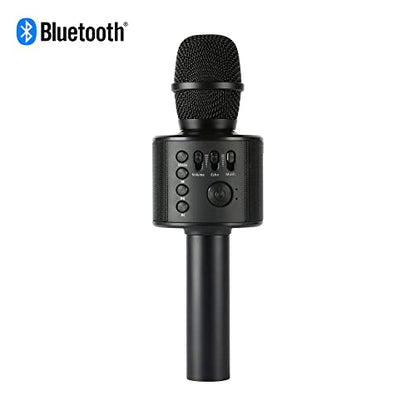 Wireless Bluetooth Karaoke Microphone with Built-in Speakers + HD Recording, Portable Handheld Mic | Black - style: Black