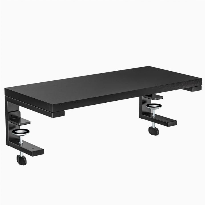ARES WING Clamp-On 21.7" Desk Extender Shelf, Heavy Duty Desktop Organizer | 21.7"x 9.8" Versatile Clamp on Desk Shelf,For Gaming and Office Accessories, Black - size: 22", style: no hook