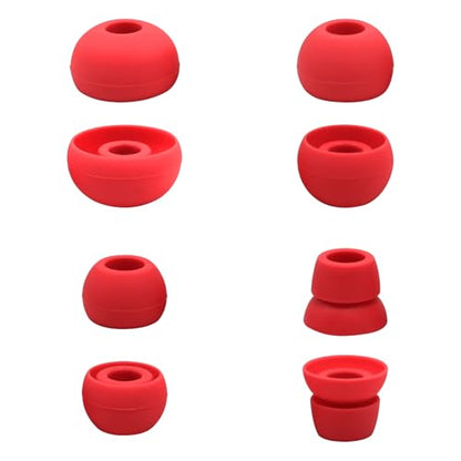 hopopwer Replacement Silicone Earbuds Tips for Powerbeats 3 Powerbeats 2, 4 Pairs Earbuds Silicone Ear Tips Set - Small, Medium, Large and Double Flange (Red) - color: Red without Pen