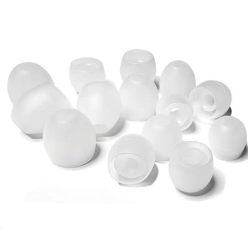 Extra Small Ear Tips for Small Ear Canals – Universal Replacement Tips | 8 Pairs (XS/S) Silicone Earbuds Tips, Noise Isolating, Transparent