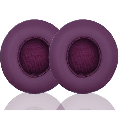 Headphone Replacement Ear Pad Cover Compatible with Beats by Dre Solo3 Solo2 Wired Wireless Headphones Protein Leather Memory Foam Headphone Cushion Ear Muffs-Magenta - color: magenta