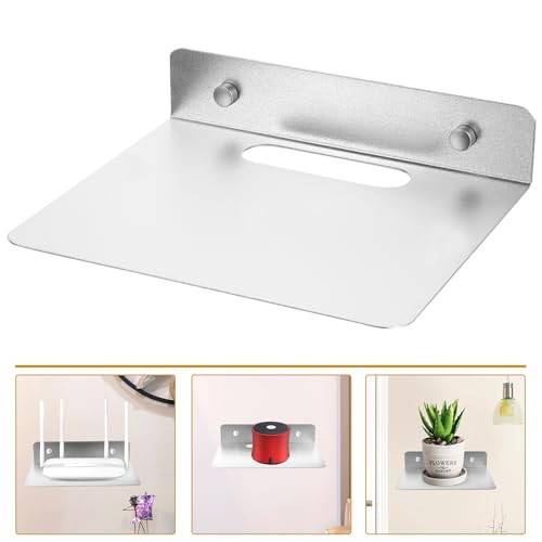 Small Aluminum Floating Wall Shelf for Speakers and Monitors, Sturdy and Easy to Install Wall Mount Holder, for Craft Room and Kitchen Organization