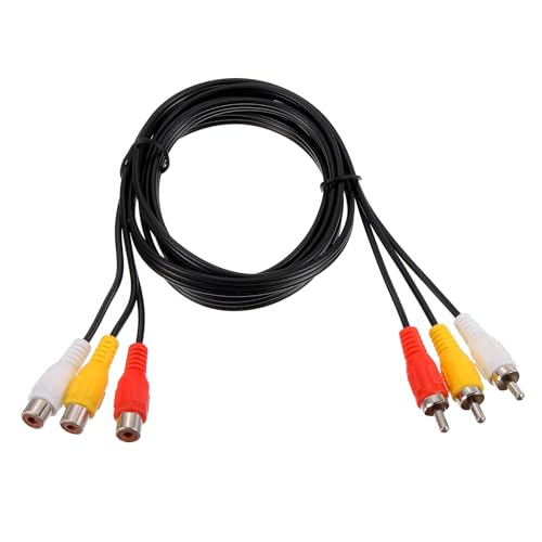 MECCANIXITY 5ft RCA Cable, 3RCA Male to 3RCA Female Audio Video Speaker Cable for Subwoofer Amplifier Home Theater DVD TV - size: 5ft, style: 3RCA Male to 3RCA Female
