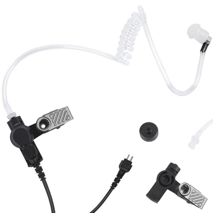 2 Wire Acoustic Tube Ear Piece Ptt Mic Earpiece Two Way Radio Headset for Motorola Talkabout Walkie Talkie T260tp(Black,Wired)