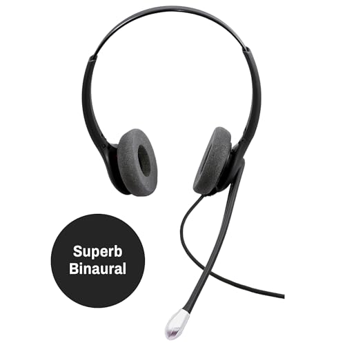 INNOTALK - Cisco Phone Headset, Binaural Wired Headset with Microphone + Quick Disconnect RJ9 Adapter, Wired Headphones, Headset Works for Most Cisco Phones, Cost Effective Corded Headset - size: Superb-Binaural