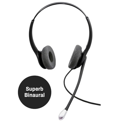 INNOTALK - Cisco Phone Headset, Binaural Wired Headset with Microphone + Quick Disconnect RJ9 Adapter, Wired Headphones, Headset Works for Most Cisco Phones, Cost Effective Corded Headset - size: Superb-Binaural