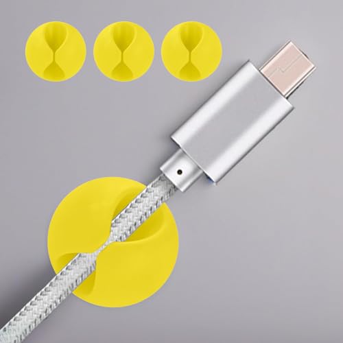 3PCS Cable Clips for Desk Wire Management Adhesive Cord Holders USB Charging Cables Office Home Nightstand Organization Use - color: 3pcs-yellow