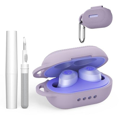 Soft Silicone Case for Raycon Everyday Classic Earbuds with Keychain&Cleaning Pen kit,Anti-Scratch Shockproof Protective Case Cover for Raycon Everyday Classic Earbuds Charging Case (Purple) - color: Purple