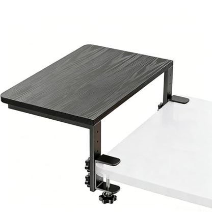 Clamp-On Desk Extender, 15 x 9.5 Inch Monitor Riser | Height options, No-drill setup, 3-in-1 use, 44 lb load, Office station, Gaming area, Black finish - color: Black