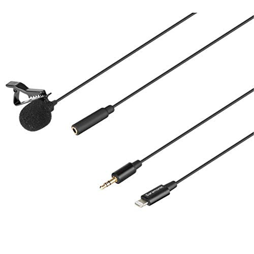 Saramonic LavMicro U1A Lavalier Lapel Microphone with Lightning for iPhone, or iPad with a Built-in 6.6-Foot (2m) Cable for Vlogging, Interviews, YouTube, TikTok, Live Streaming - style: Lightning - 6.6'