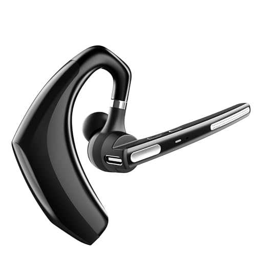 Bluetooth Headset V5.1,Wireless Bluetooth Earpiece with CVC8.0 Dual Mic Noise Cancelling,500mAh Battery for 110H Work Time,Handsfree Earphones for Cell Phones/PC for Business Office/Driving