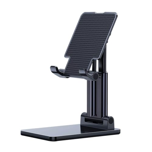 GOTOTOP Desktop Tablet Mobile Phone Holder, PC ABS Silicone Foldable Cell Phone Stand, Angle Height Adjustable, Stable Base, Charging Port Design for Desk Travel Office