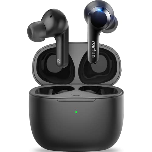 EarFun Air True Wireless Earbuds, Bluetooth Earbuds with 4 Mics Clear Call | IPX7 Waterproof, Game Mode, Deep Bass, Wireless Charging, USB-C Fast Charge, 35H Playtime, Black - color: Black