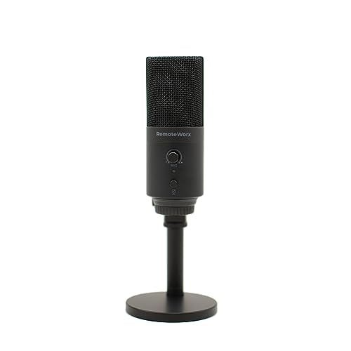 VCM10 Studio Quality USB Microphone for Video Calls, Podcasting, Live Streaming, Gaming & Recording, Headphone Output and Volume Control, Mute Button, Windscreen, Black