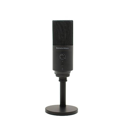 VCM10 Studio Quality USB Microphone for Video Calls, Podcasting, Live Streaming, Gaming & Recording, Headphone Output and Volume Control, Mute Button, Windscreen, Black