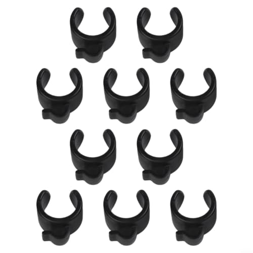 10 Pack Plastic Mic Cable Clips for Tripod Stand, ABS Microphone Wire Clamps Holder for Studio Desktop PC, Black Cable Management Organizers for 20-25mm Pipes(25mm) - size: 25mm