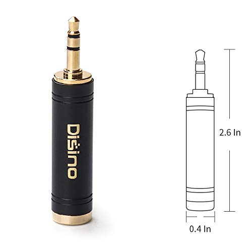 3.5mm to 1/4 Inch Headphone Adapter, 1/8 Inch Mini Jack Male to 1/4 Inch Female Jack Stereo Adapter, Gold-Plated Pure Copper Aux Audio Interface Headphone Converter, Black - 1 Pack - color: 35TRSM-635F-1P