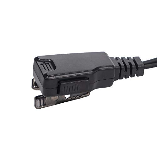 2-Pin Acoustic Tube Earpiece Compatible with TK-3107 UV-5R 2-Pack | PTT Mic, Comfort, Hands-Free, Lightweight, Covert, Surveillance Headset, Kenwood Baofeng BF-888S UV-82 TK-2107 TK-3207