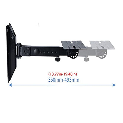 Entertainment Center Shelves Audio Stand Speaker Wall Mount Bracket Retractable Speaker Stand Media Equipment Hanger Load-Bearing 45kg Black Suitable for DVD Players, Cable Boxes